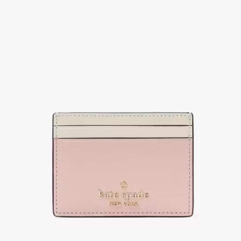 NWT Kate Spade Pink and Cream Card Holder